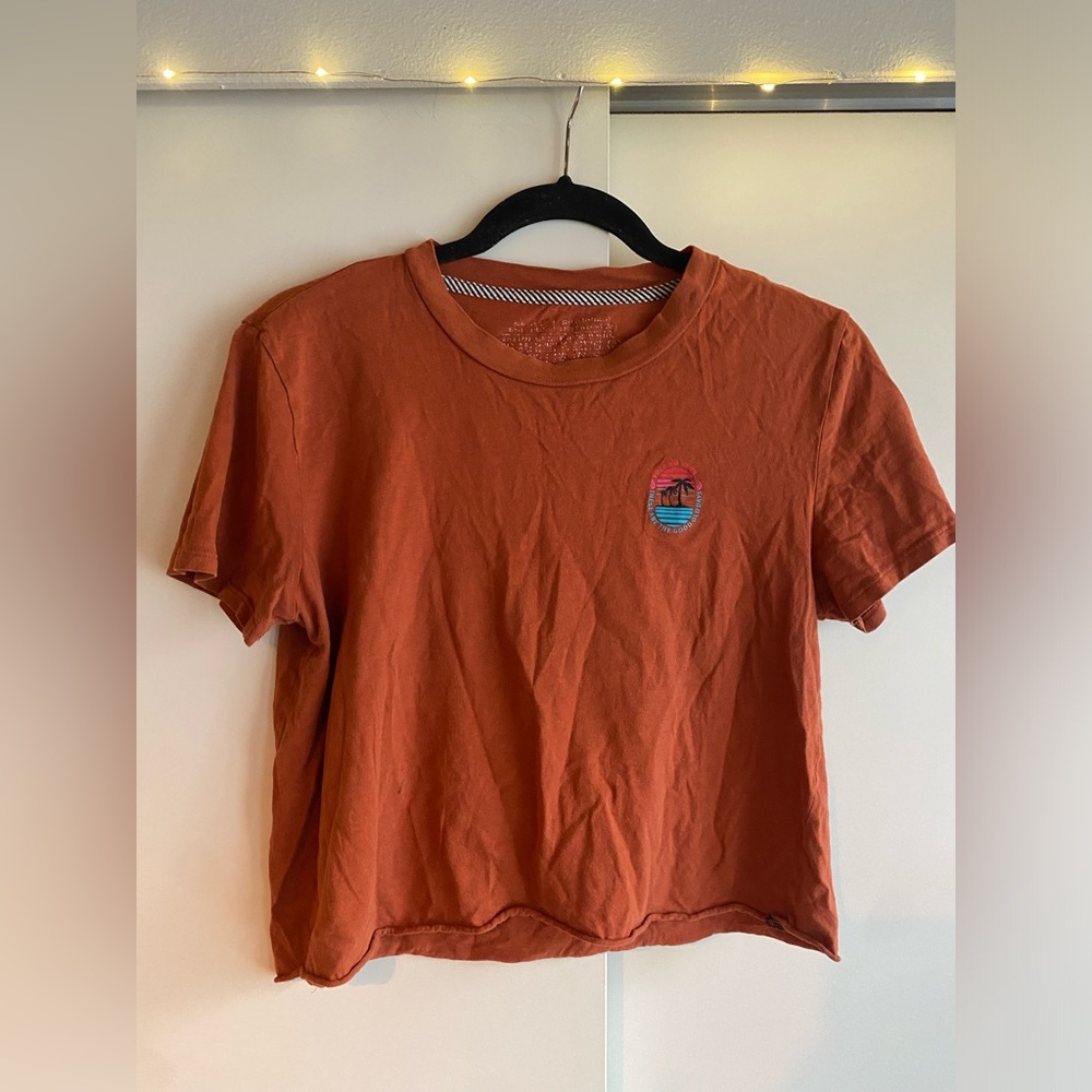 Volcom Stone Rust Orange Graphic 100% Cotton T-Shirt These Are The Good Old Days
